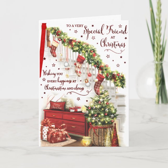 Merry Christmas to a Very Special Friend Christmas Card (Front)