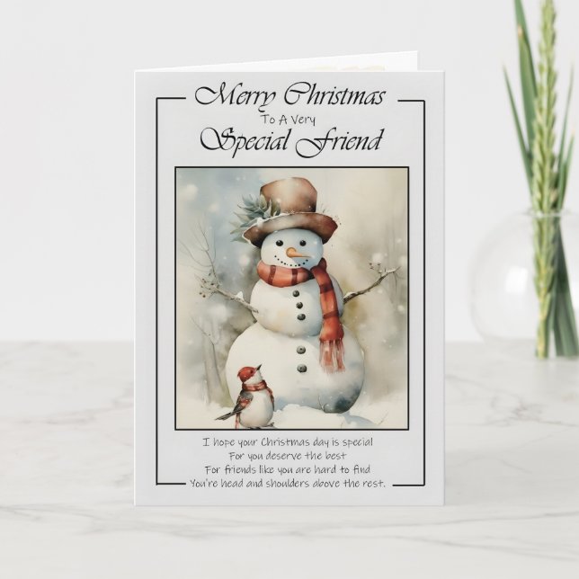 Merry Christmas to a Very Special Friend Christmas Card (Front)