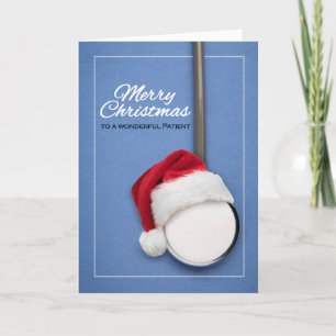 Merry Christmas to a Wonderful Patient Stethoscope Holiday Card