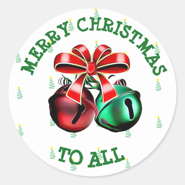 MERRY CHRISTMAS TO ALL Jingle Bells Card Stickers (Front)