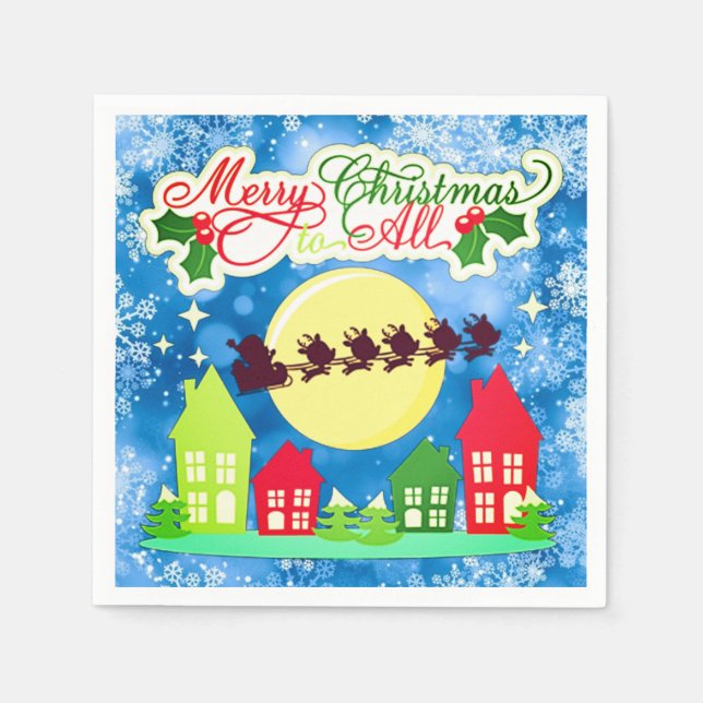 Merry Christmas To All Paper Napkins (Front)