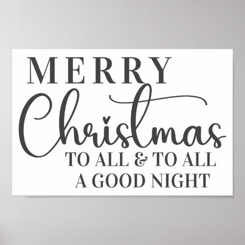 Merry Christmas To All  To All A Good Night Poster