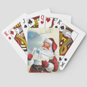 Merry Christmas to All (Vintage Santa Claus) Poker Cards