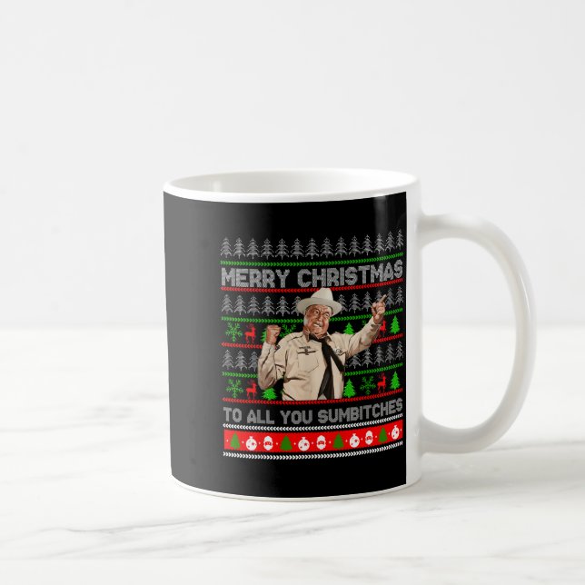 Merry Christmas To All You Sumes Ugly Sweater Retr Coffee Mug (Right)