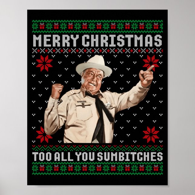 Merry Christmas To All You Sumes Ugly Sweater Vint Poster (Front)