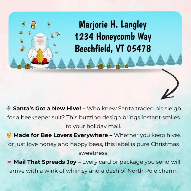 Merry Christmas to an Amazing Beekeeper Return Add Label (Creator Uploaded)
