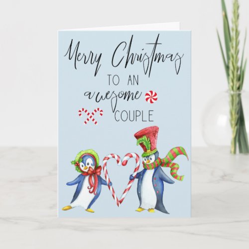 Merry Christmas to an Awesome Couple Holiday Card