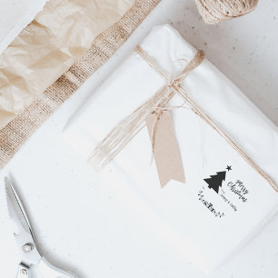 Merry Christmas to and from label, custom name, Rubber Stamp