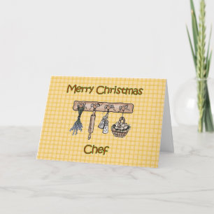 Merry Christmas to chef country kitchen utensils Holiday Card