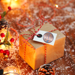 Merry Christmas To From Blue Navy Glitter Santa Classic Round Sticker