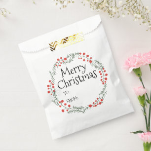 Merry Christmas to from rustic wreath frame cute Favor Bag