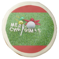 Merry Christmas to golfer golf ball & ornament Sugar Cookie