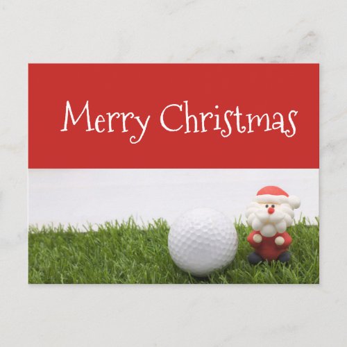 Merry Christmas to golfer Santa with golf ball Postcard