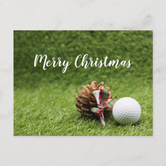 Merry Christmas to golfer with golf ball Card