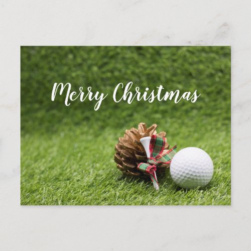 Merry Christmas to golfer with golf ball Card