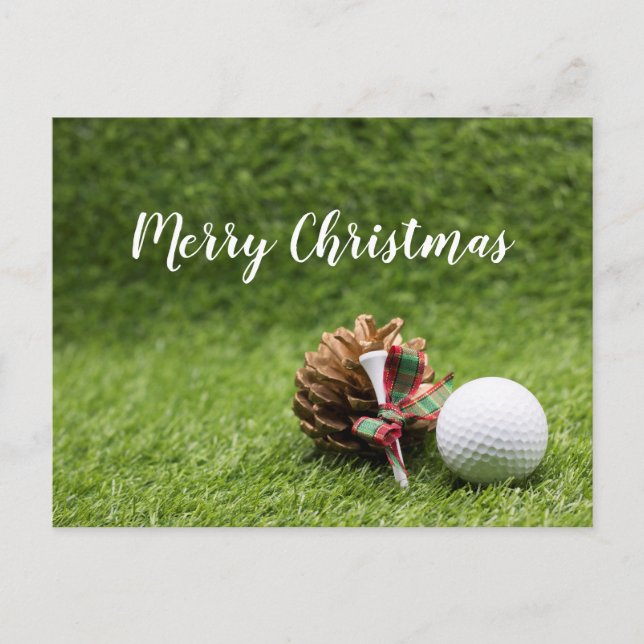 Merry Christmas to golfer with golf ball Card (Front)