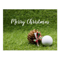 Merry Christmas to golfer with golf ball Card