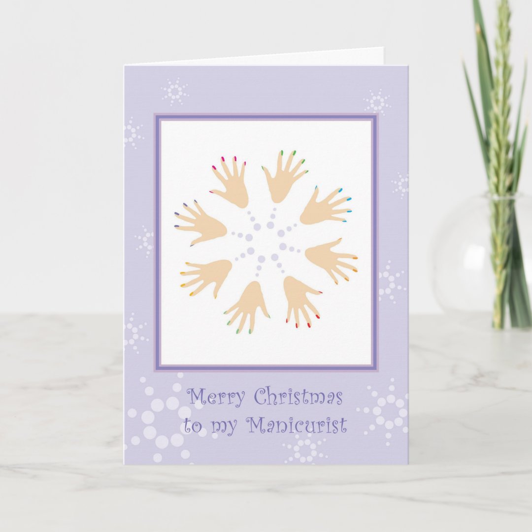 Merry Christmas to Manicurist Holiday Card Zazzle