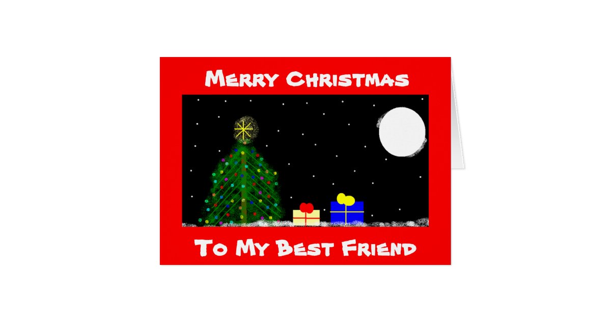 Best friend christmas card by adam regester art and illustration Merry Christmas, To My Best Friend Card | Zazzle.com