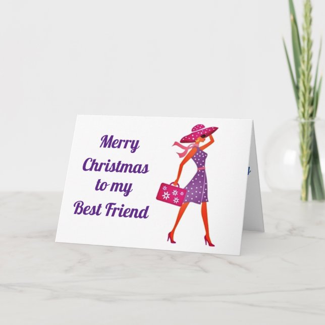 MERRY CHRISTMAS TO MY BEST FRIEND HOLIDAY CARD (Front)
