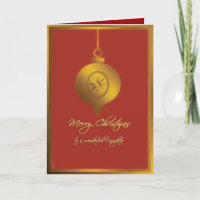merry christmas to my daughter gold ornament holiday card