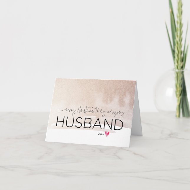 Merry Christmas to My Husband From Wife Cute Xmas  Card (Front)
