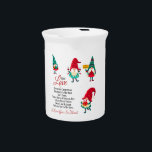 Merry Christmas To My Love,Christmas gift Beverage Pitcher<br><div class="desc">Christmas decoration gnomes, dwarfs, unique love decoration for Merry Christmas</div>