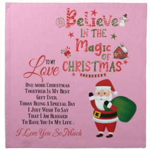 Merry Christmas to my Love Cloth Napkin