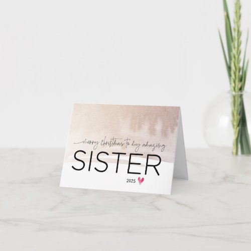 Merry Christmas to My Sister Cute Sibling Xmas Card