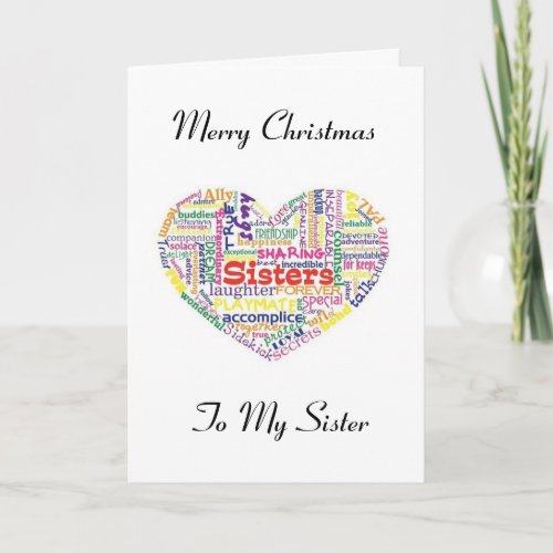 MERRY CHRISTMAS TO MY SPECIAL SISTER CARD