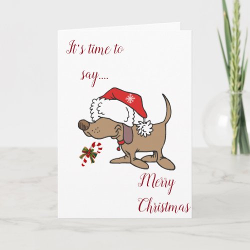 MERRY CHRISTMAS to MY  TEACHER SANTA DOG Holiday Card