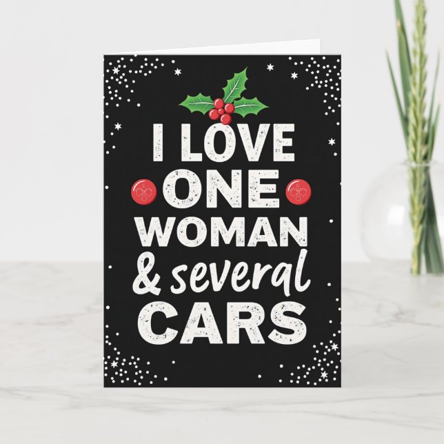 Merry Christmas To My Woman And Cars Card (Front)