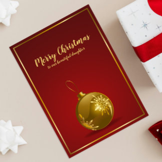 Merry Christmas To Our Daughter Gold Ornament Card