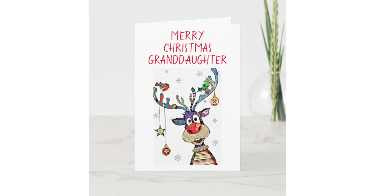 <em>MERRY CHRISTMAS</em> to our <em>GRANDDAUGHTER</em> CHRISTMAS Holiday Card | Zazzle.com