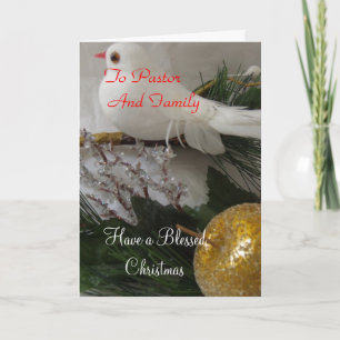 Merry Christmas to Pastor and Family Holiday Card