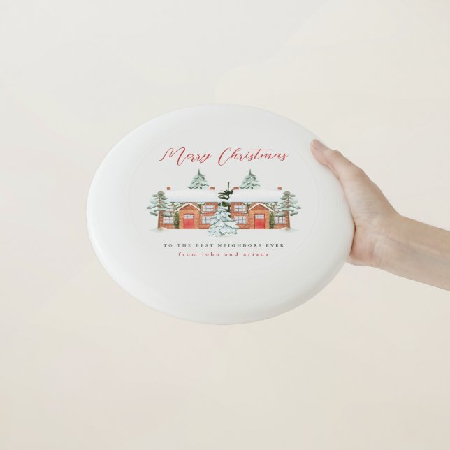 Merry Christmas to the Best Neighbors Wham-O Frisbee (In Hand)