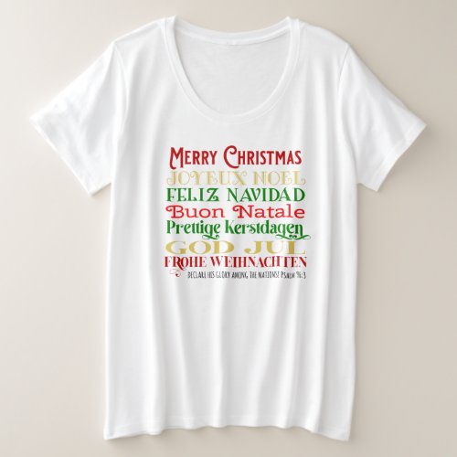 Merry Christmas to the Nations Scripture Plus Size T_Shirt