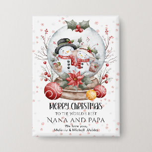 Merry Christmas To The World's Best Grandparents Button