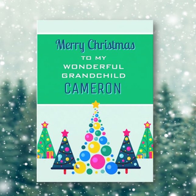 Merry Christmas to Wonderful Grandchild card (Creator Uploaded)