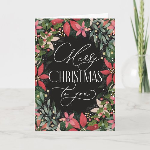Merry Christmas to You Classic Poinsettia Card
