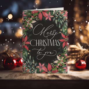 Merry Christmas to You Classic Poinsettia Card