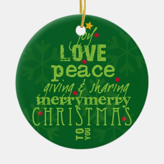 Merry Christmas to You Tree Ornament (Front)