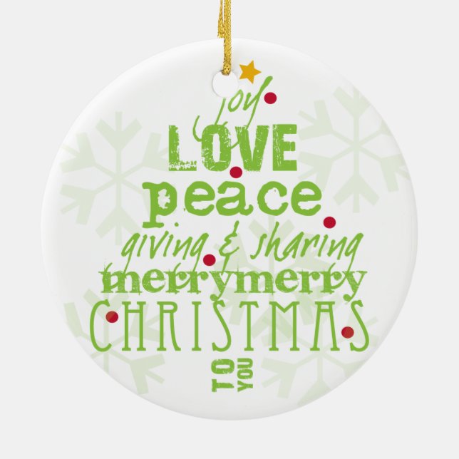 Merry Christmas to You Tree Ornament (Back)