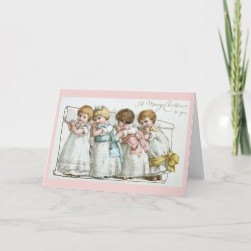 Merry Christmas Toddlers Vintage Card