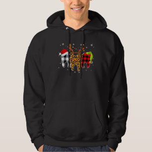 Merry Christmas Tooth Costume Dental Assistant Xma Hoodie