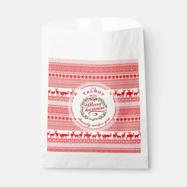 MERRY CHRISTMAS Traditional personalized Favor Bag (Front)