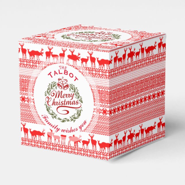 MERRY CHRISTMAS Traditional personalized Favor Box (Front Side)