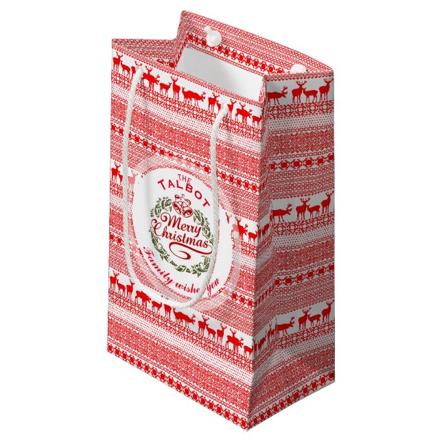 MERRY CHRISTMAS Traditional personalized S Gift B Small Gift Bag (Front Angled)