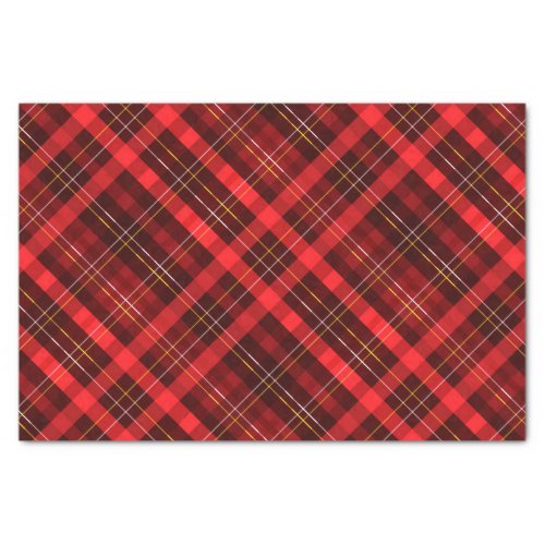 Merry Christmas Traditional Red Plaid Tartan Tissue Paper