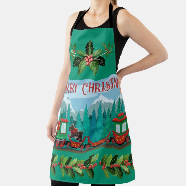 Merry Christmas Train Apron (Insitu)
